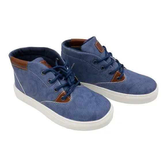 Dream Seek Denim Blue Lace Up Hi-Top Sneakers LB3 - Picture 2 of 13